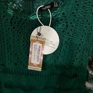 Green Lace Paneled Dress